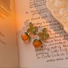 Glass Persimmon Retro Earrings, Stunning Girl Orange Earrings, Versatile And Elegant Chinese Style Earrings