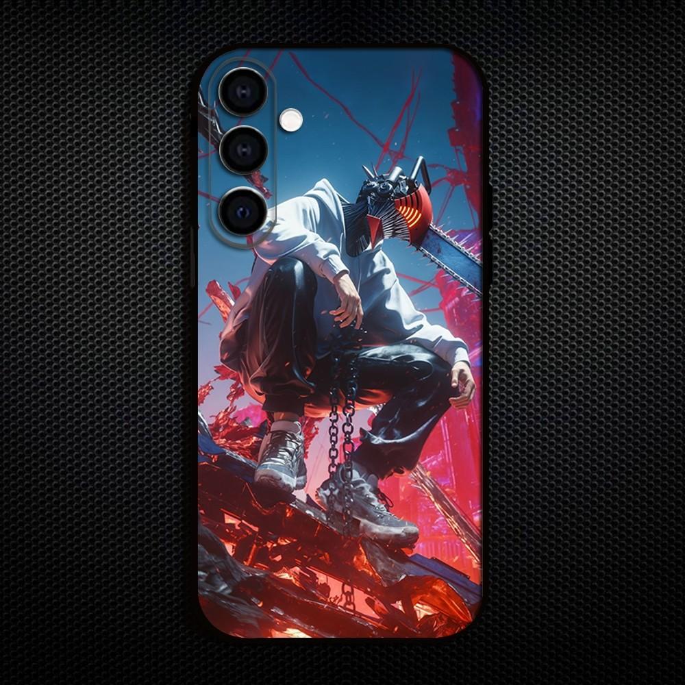 

Anime C-Chainsaw man Phone Case For Samsung Galaxy A73/A72/A71/A70/A53/A52/A51/Others Soft Black Shell Samsung a51 4g