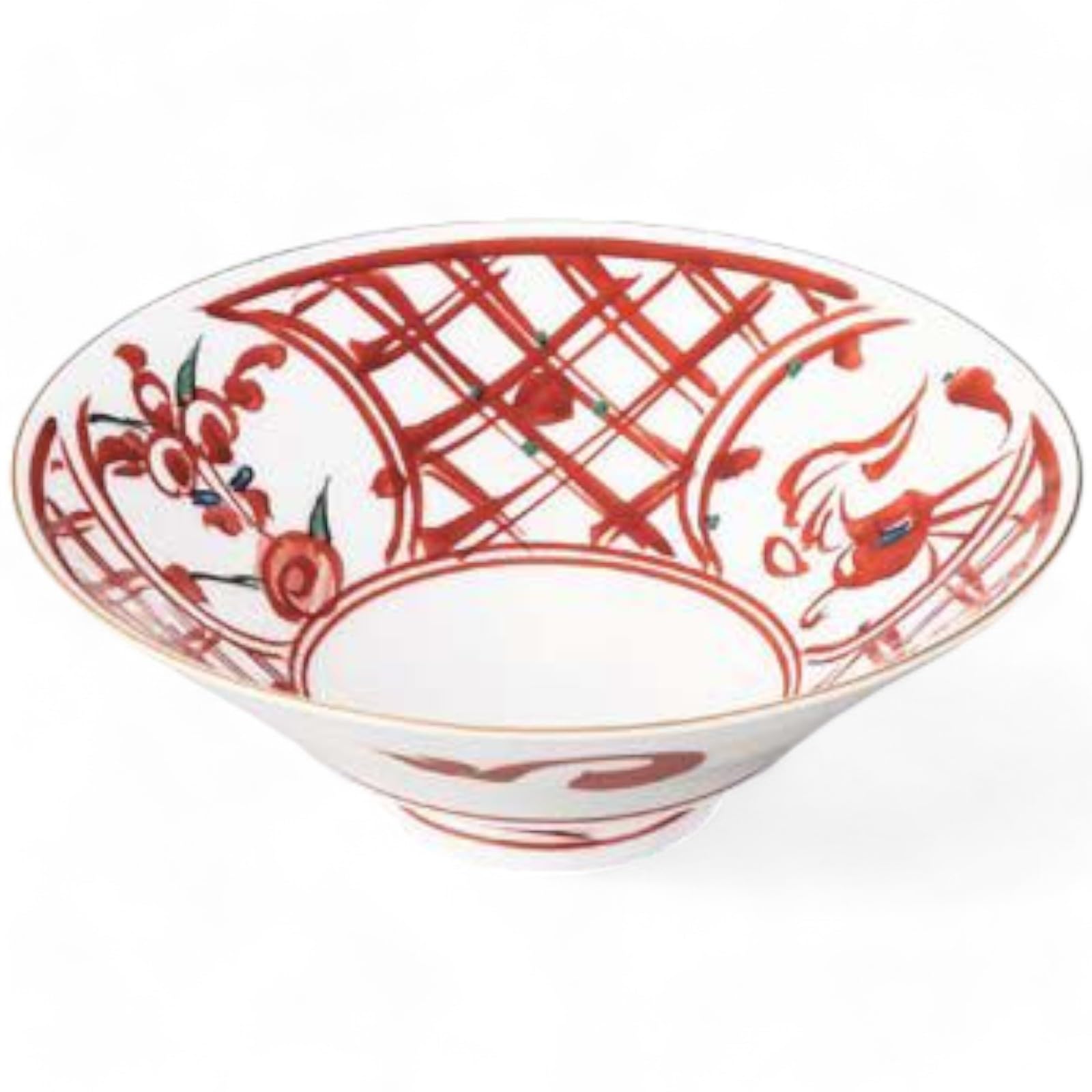 Маленькая чаша Takumifu Arita Ware, расписанная красным цветом, дизайн Nishiki Kensaki Banreki, сделано в Японии