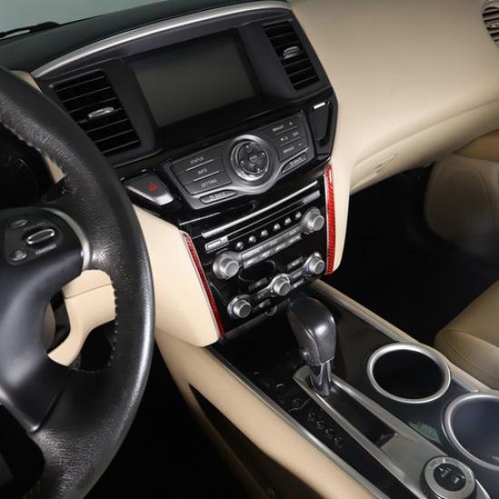 Red Carbon fiber Air conditioner switch side Sticker For Nissan Pathfinder 13-18