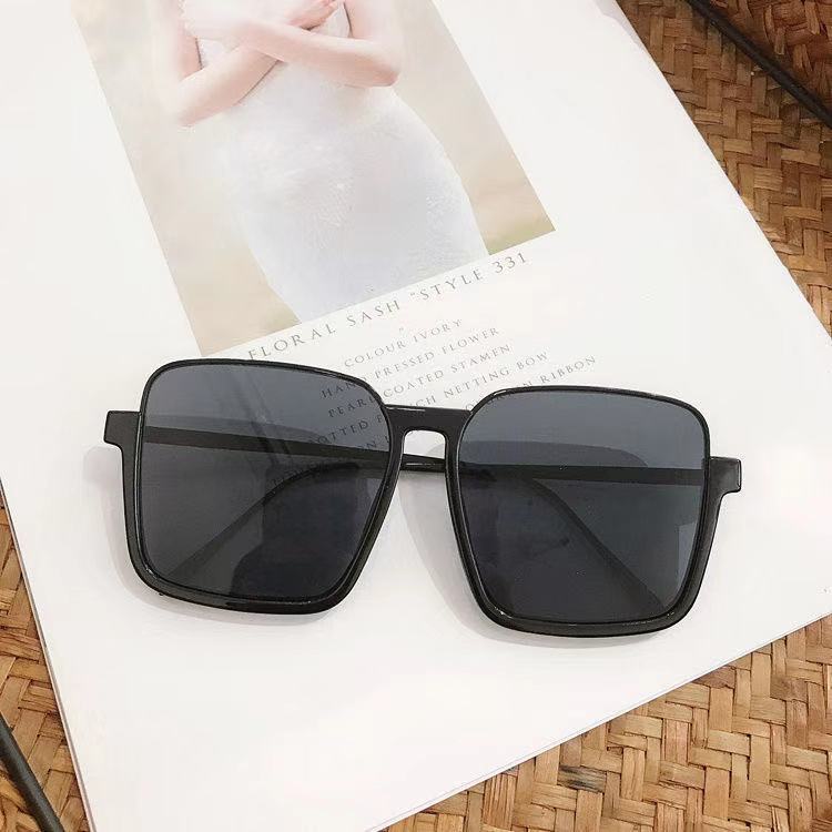The Same Ins Lower Half Frame Large Frame Square Brown Sunglasses Female Couple Flat Glasses Street Sunglasses