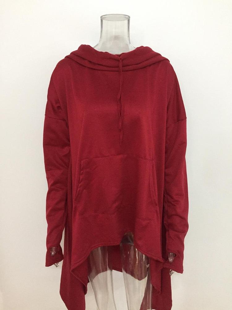 European American Style Autumn Winter Solid Color Long Hooded Sweatshirt 9308 Collection