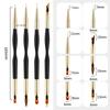 4-teiliges doppelseitiges Nagellack-Pinselset Professioneller Gel-Lack-Liner Acrylnagelpinsel für Blumenmalerei Zeichnen Maniküre-Werkzeuge