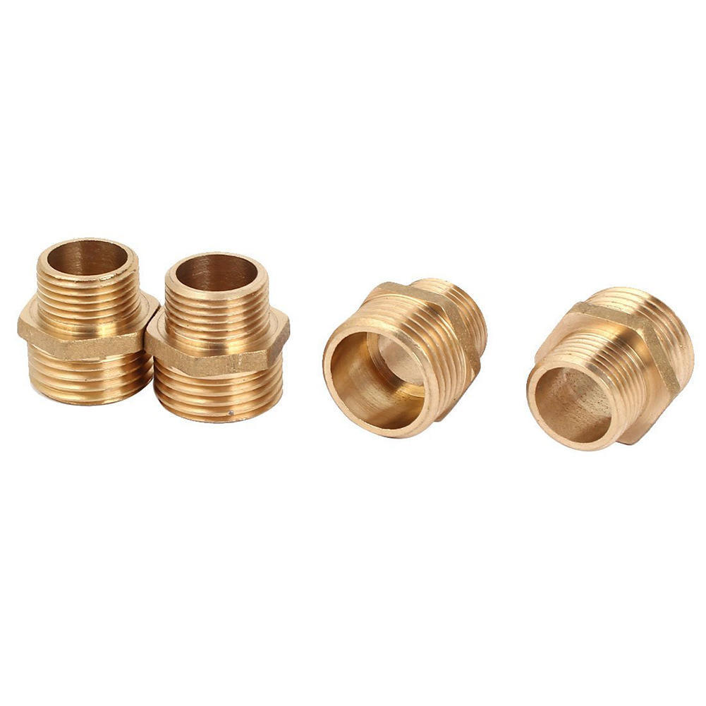 1//2BSP Male Thread 201 Stainless Steel Hex Nipple Tube Pipe Fittings 4pcs