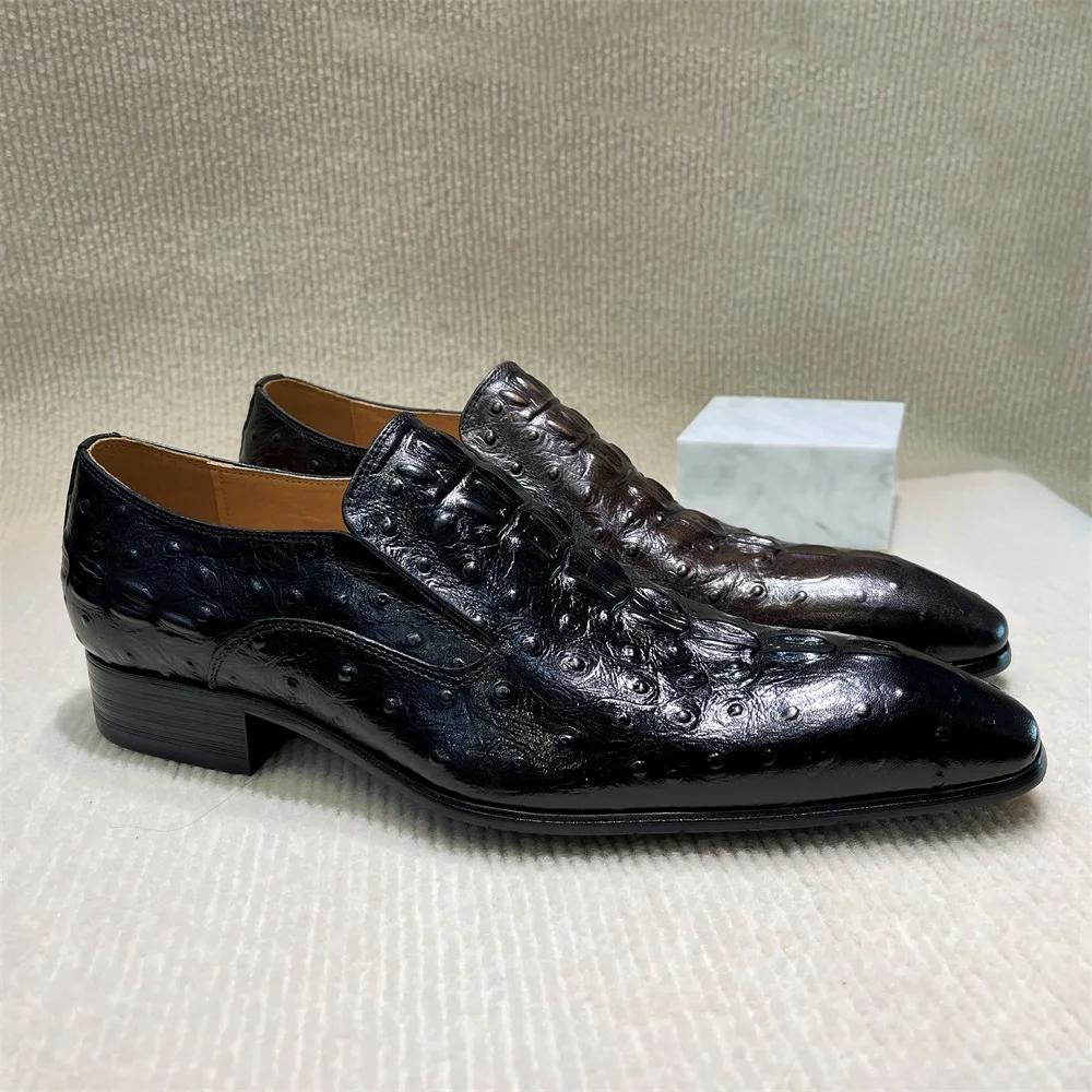 Fashion Men's Handmade Genuine Leather Python Pattern Loafers 2025 Spring Autumn Formal Oxford Wedding Shoes Office Footwear