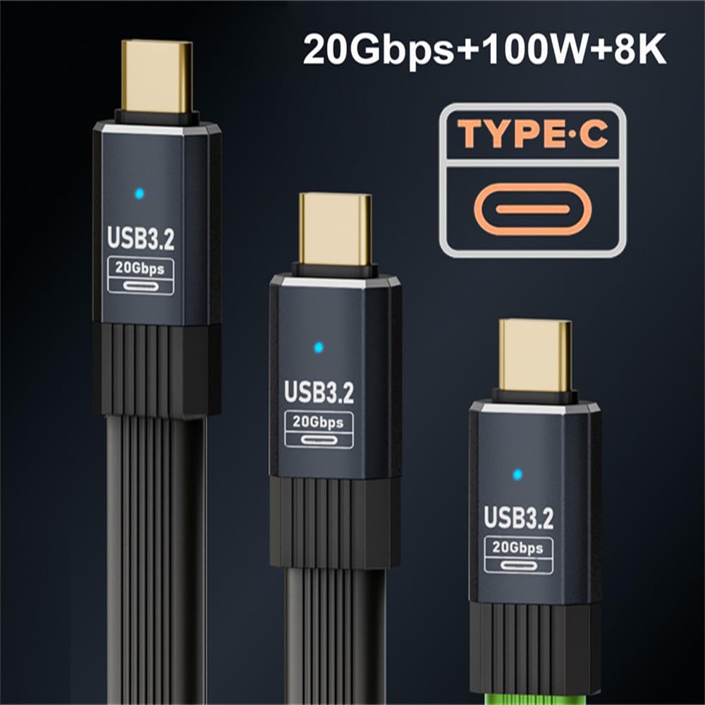 Cablecc 20Gbps USB4 Plochý Tenký FPC 20cm Kabel, Kabel, 100W, 8K@60Hz, 5K@60Hz, USB4.0, Thunderbolt3/4,