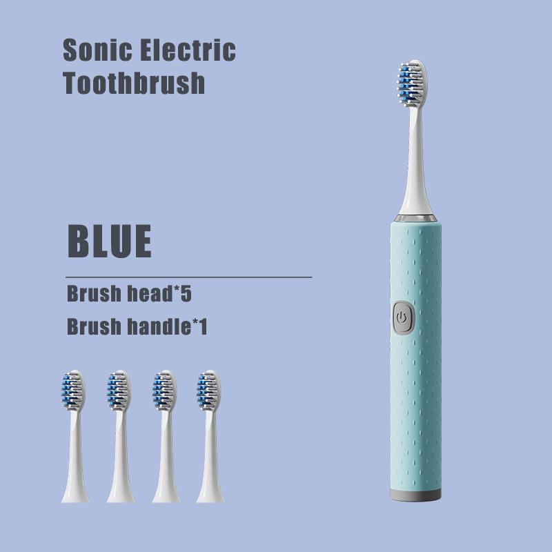 Elektrický zubní kartáček s měkkými štětinami DuPont kartáčková hlavice IPX7 Vodotěsný, bateriově napájený přenosný sonický zubní kartáček Specialized pro dospělé