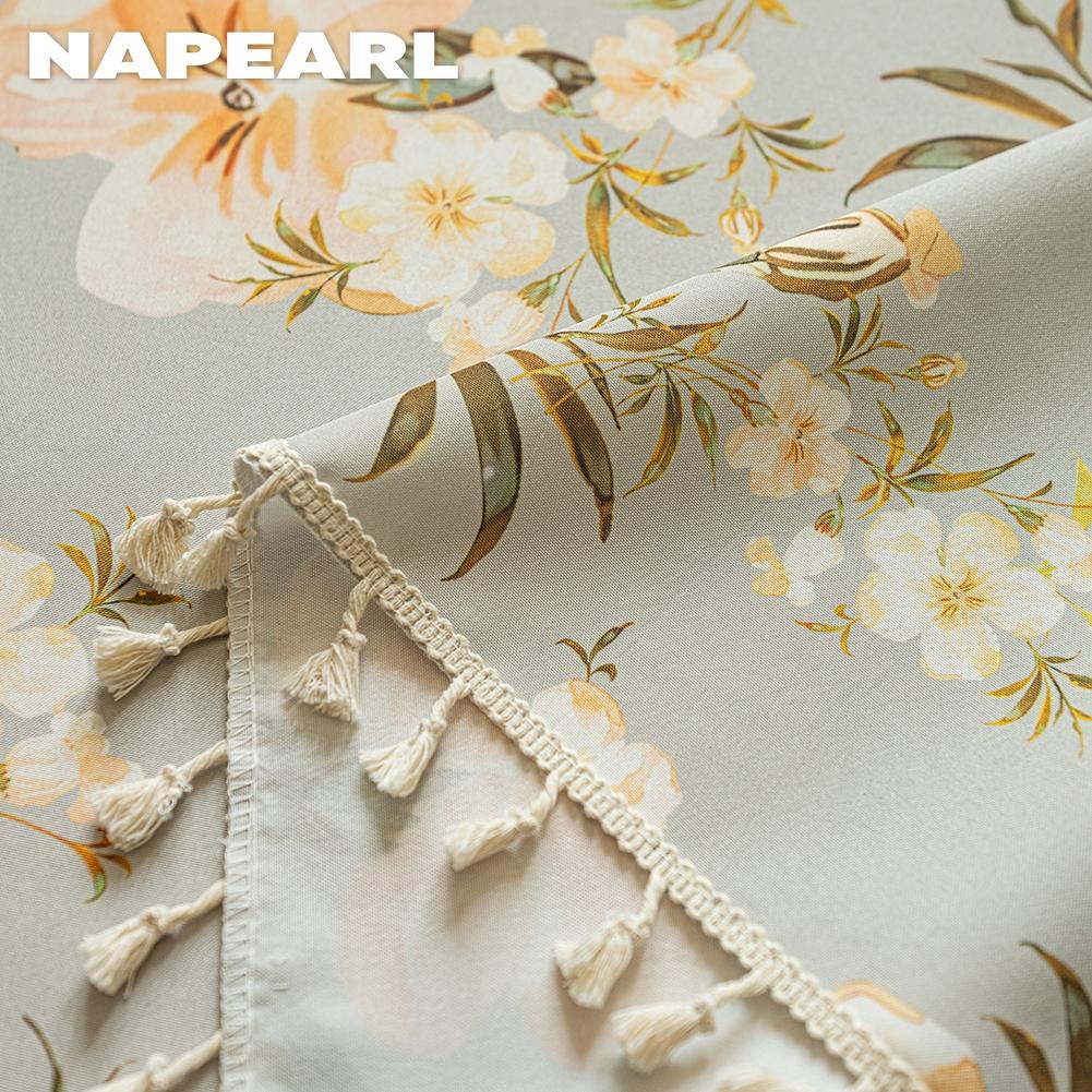 1 Pezzo Tende NAPEARL Stile Campagna Francese con Stampa Floreale e Bordo con Nappe Semitrasparenti per Camera da Letto Soggiorno Finestra Decorazione Casa