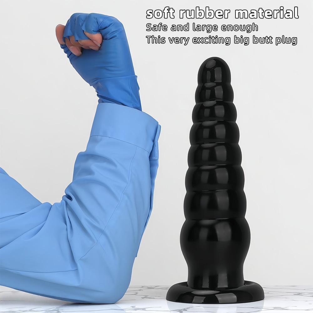 30 * 8.3cm Black Pointed  Oversized Anal Plug Suction Cup  Anal Sex Product  Erotic Chrysanthemum Oversized  Thick Fist Sex