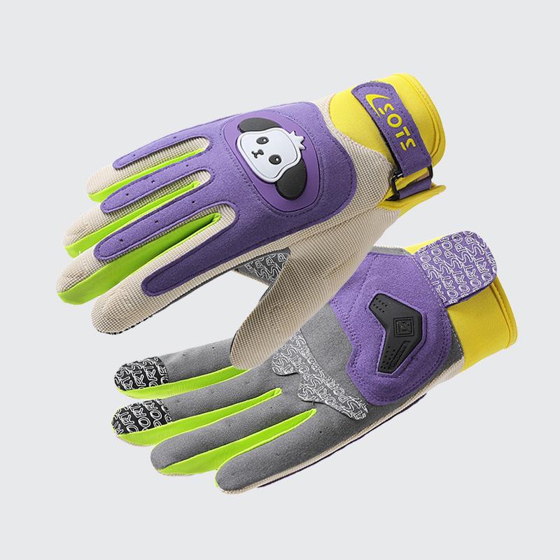 Kids' Outdoor Motorcycle Gloves - Non-slip, Shock-Absorbing, Wear-Resistant, Touchscreen, Colorful Macaron Design