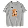 Men's/Women's Summer Short Sleeved T-shirt Cute Smiling Bear Print Fashion Casual Trendy T-shirt Breathable Round Neck T-shirt