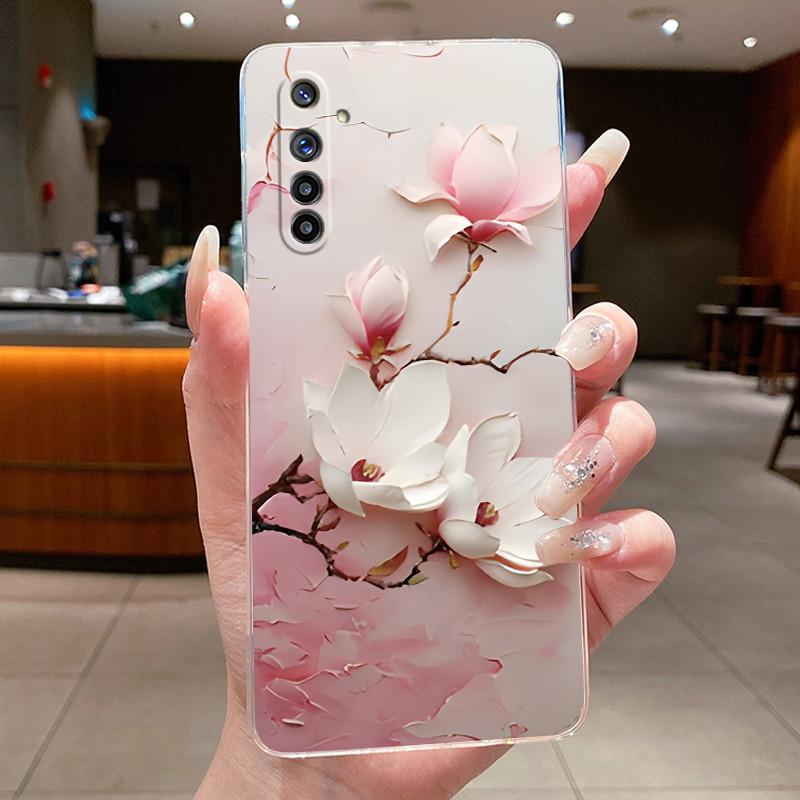 Coque Pour Realme 6 6i 6s 6 Pro Fleur Papillon Nœud Étuis Téléphone Realme6 6Pro 6S 6i Capa Silicone Souple TPU Transparent Gelée Housse