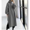 Felpa con cappuccio oversize ispessita da donna alla moda, abito lungo a maniche lunghe a tinta unita, abbigliamento autunno-inverno