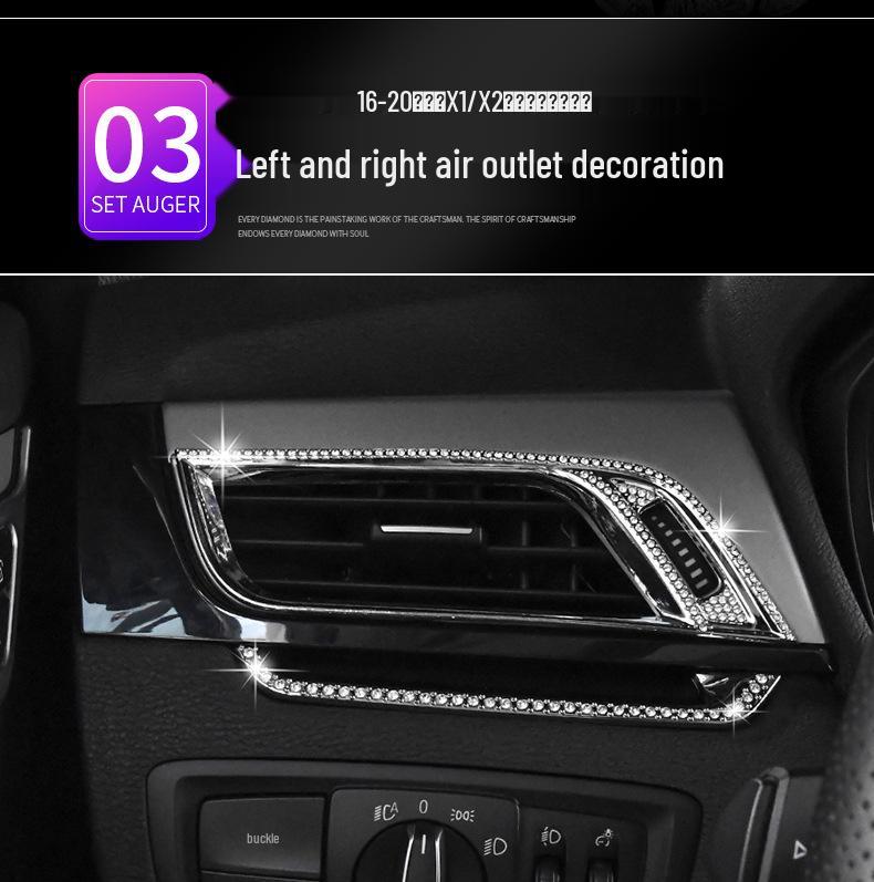 Crystal Diamond Handbrake Button Sticker for 2016-2020 BMW X1 Interior