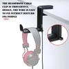 No Punch Headphone Hook Clip Holder Gaming Headset Stand PC Adjustable Headphone Bracket Desk Hanger with Cable Clips Universal