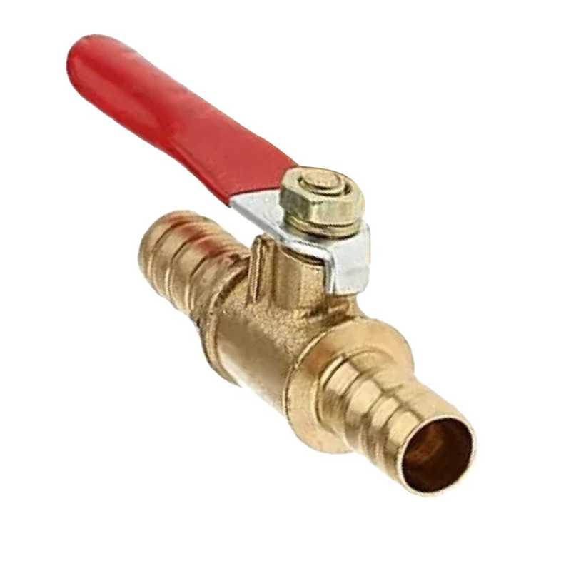 4pcs 8mm Motorcycle Hose Brass Barbed Inline Shut Off Ball Valve Water Air Gas Fuel Tap Universal