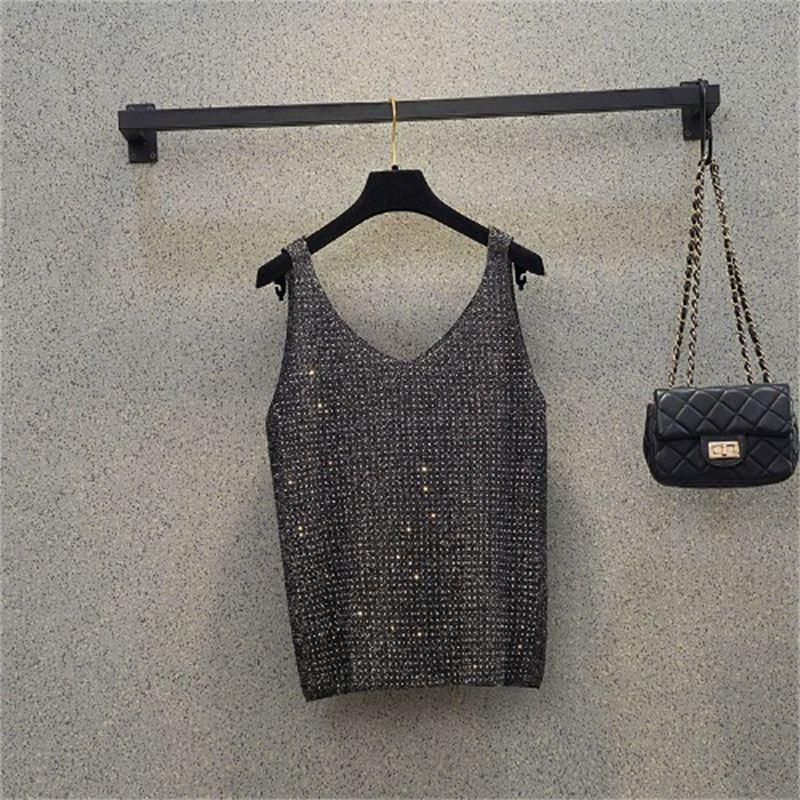 Women's 2022 Summer Ice Silk Sleeveless Knit Camisole Top