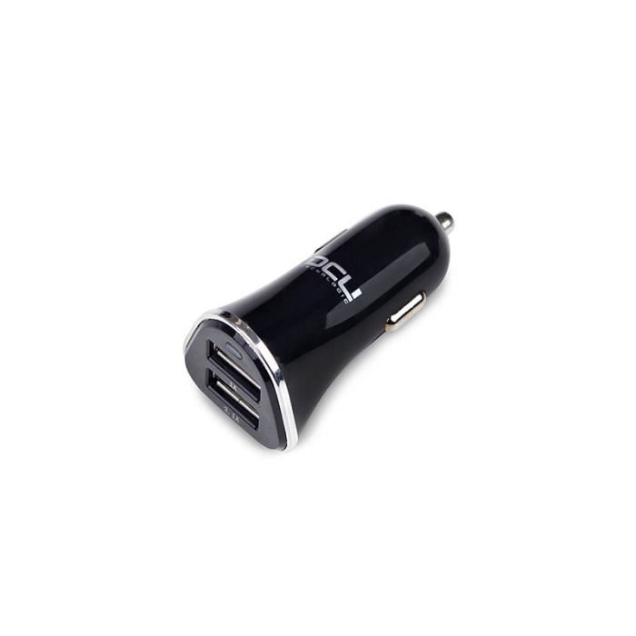 Chargeur Voiture - DCU - 2xUSB - Aluminium - 3.1A - Noir