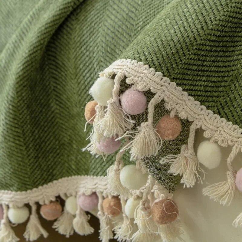 Modern and Minimalist Chenille Herringbone Pattern Sofa Cover Fabric All-season Universal Sofa Towel