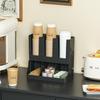 6 Compartment Upright Break Room Coffee Condiment And Cup Storage Organizer, Cup And Lid Organizer For Break Room, Office, Home