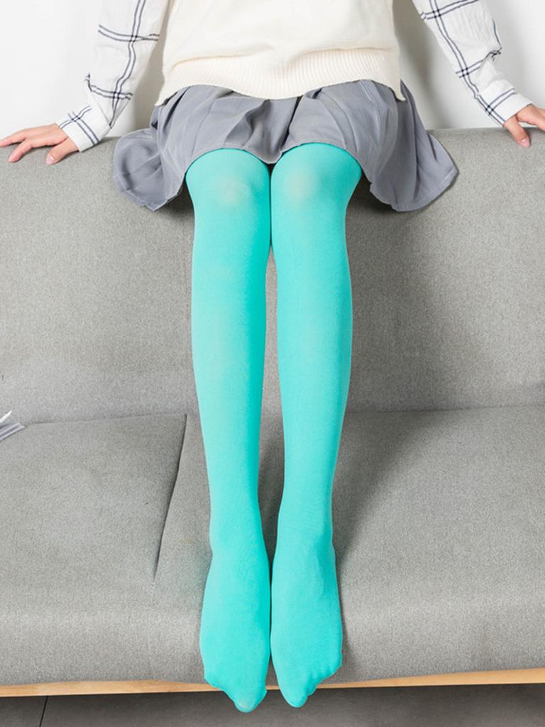 80D Candy Colors Women High Elasticity Tights Multicolour Velvet Sexy Seamless Pantyhose Spring Autumn Long Lady Girls Stockings