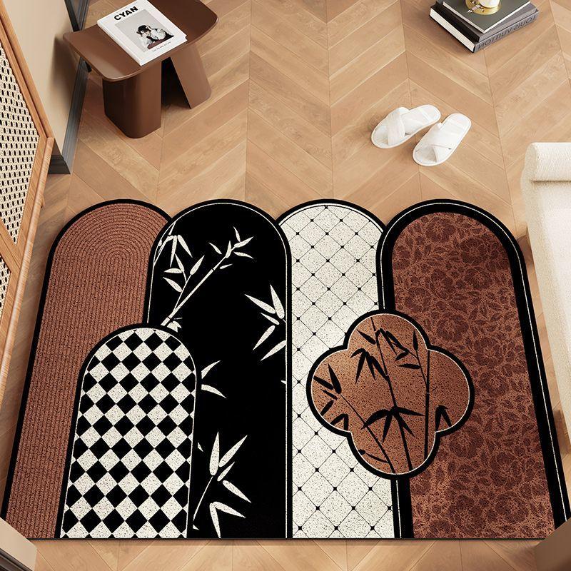 Flower Entry Door Mat Household Silk Ring Entry Dust Removal Floor Mat Large Entrance Dirt Resistant Anti-slip Foot Mat