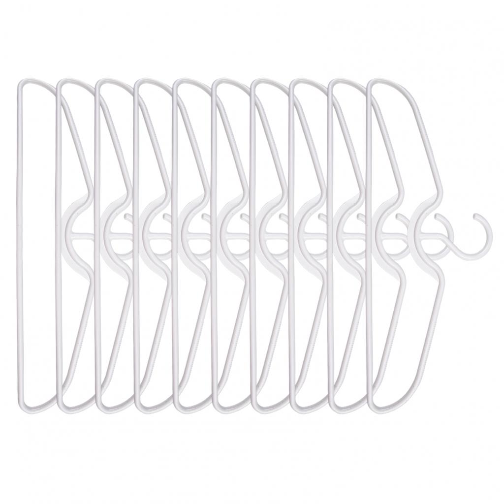 Lightweight Short Neck Plastic Clothes Hangers Pack of 10 Anti Slip Texture