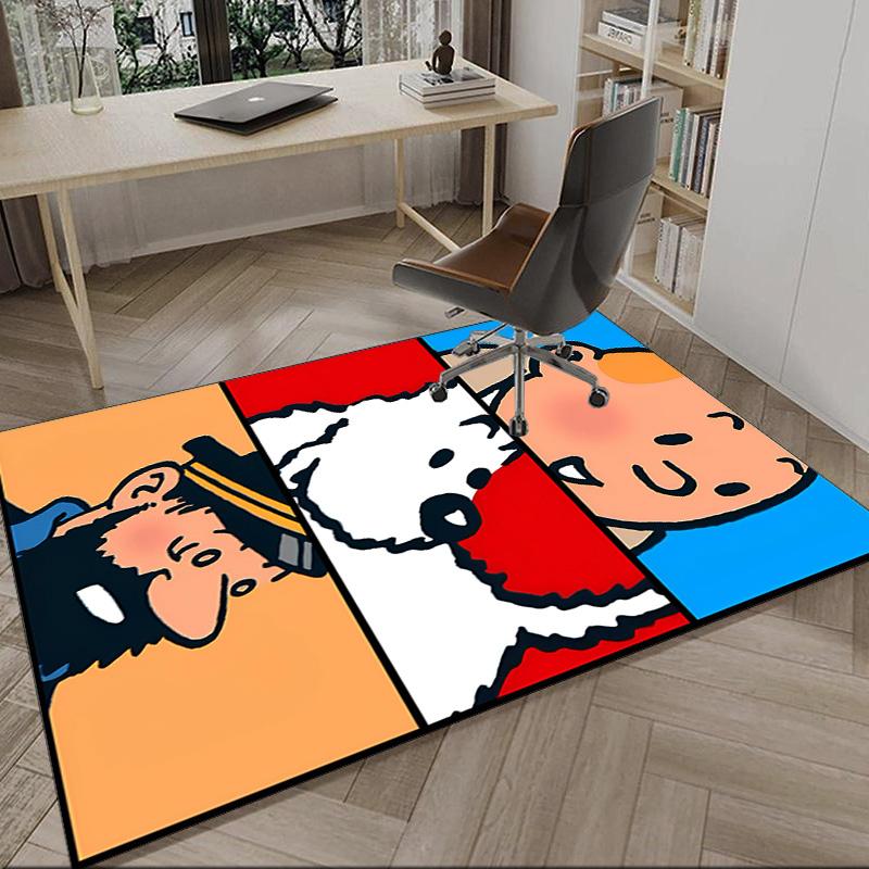Tintin's Adventure City  Carpet, Kitchen Rugs, Yoga Mat, Non-Slip Mats, Rug for Bathroom, Living Room bedroom, Camping Rugs Christmas Gift