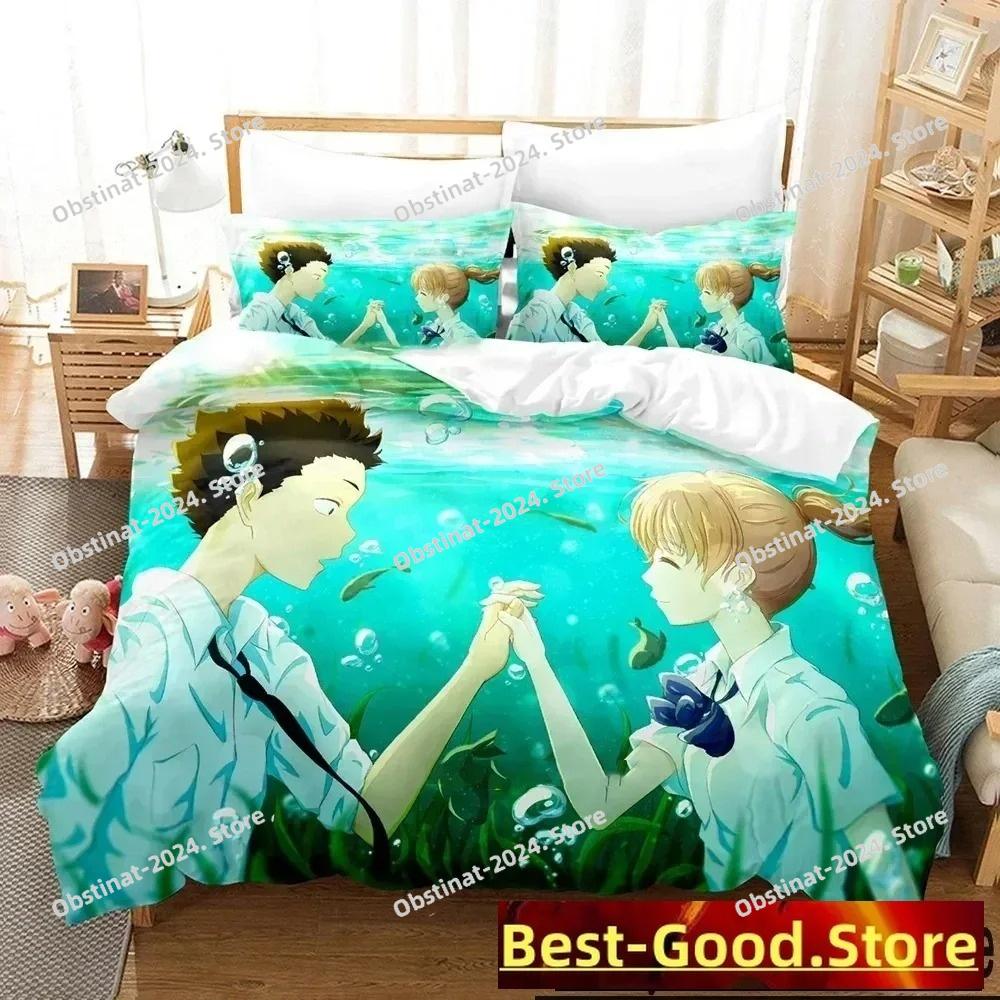 Anime A Silent Voice The Shape of Voice Bedding Set Duvet Cover Bed Set Quilt Cover Pillowcase Comforter king Queen Size