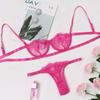 Ladies Sexy Lingerie Set Erotic Lingerie Lace Underwire Bra Set Erotic Exotic Lingerie Fashion Perspective Bra Thong Set