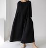 Abito Pullover Lungo in Cotone e Lino Taglie Forti Stile Mori Estate 2025 – Ispirazione College