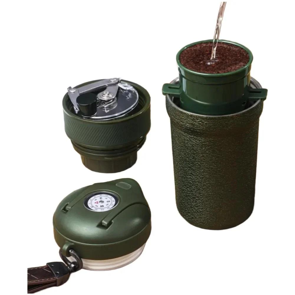 1set 19.5*9.5cm Stainless Steel Coffee Grinder Integrated Cup Effortless Manual Coffee Grinder Coffee-Grinders Parts Coffeware