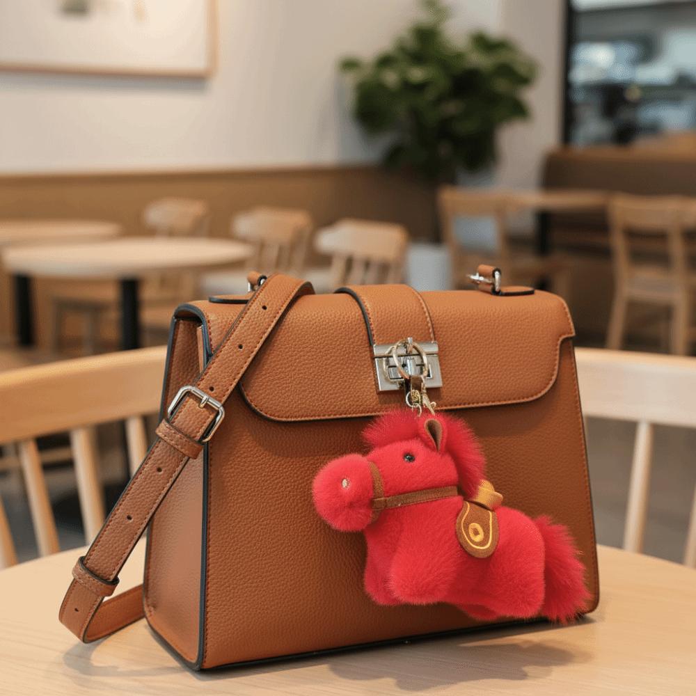 Creative Plush Horse Keychain Mascot Dolls Zodiac Pony Figurine Yuanbao Pony Pendant  Year of Horse