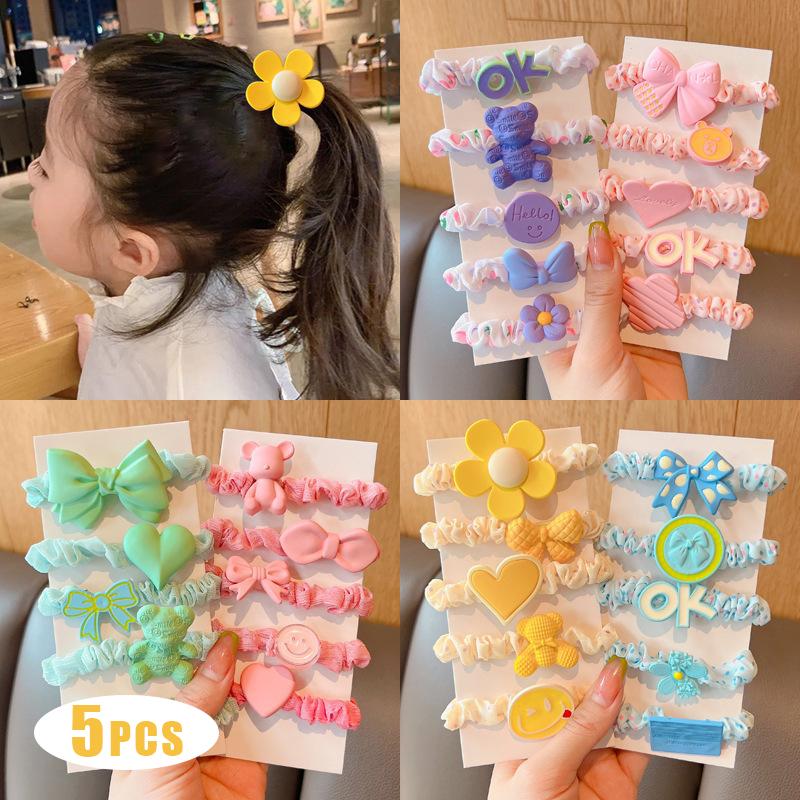 Cartoon Intestine Hair Bands For Kid Sweet Elastic Rubber Bands Fashion Hair Accessories Girls Nylon Hair Ties