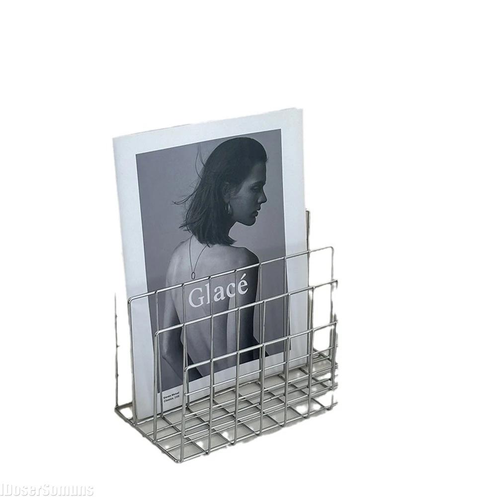 Ins Minimalist Iron Desktop Storage Rack Book Organizer Table Metal Organizing Rack Bookshelf Desk Multi-Functional Storage Rack