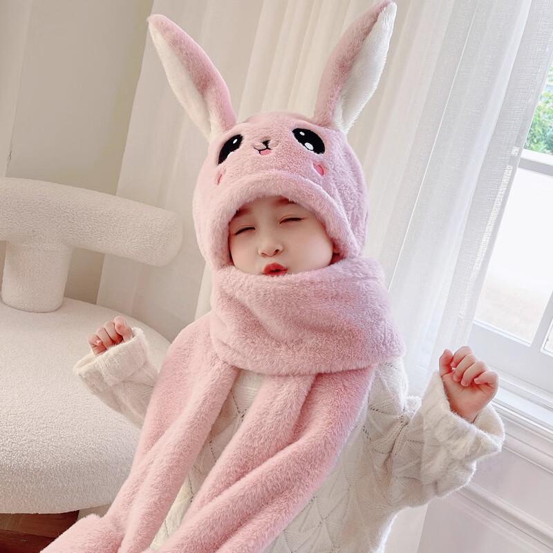 

Kids Moving Rabbit Ear Hat with Integrated Scarf