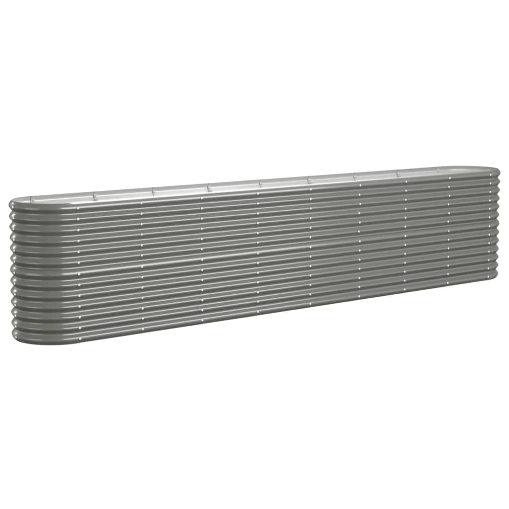 Raised Garden Bed Galvanized Steel 332 X 40 X 68 Cm Gray