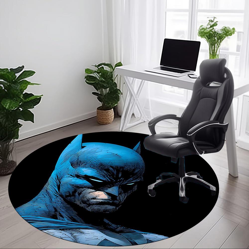 1pz Tappeto Rotondo Ufficio Batman, Sotto Sedie da Ufficio Camera da Letto Soggiorno Arredamento Casa, Decorazione Stanza, Disponibile in Varie Misure