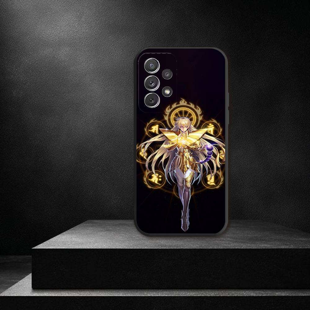 

Saint-Seiya-Virgo Shaka Phone Case For Samsung S 25,24,23,22,30,21,10,9,Ultra,Plus,Lite,FE,4,5G Black Soft Case SamsungS21
