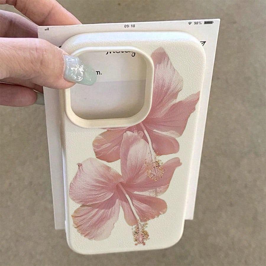 Rosa Hibiskus Elegante Hohe Ästhetik Handyhülle Für iPhone 17 16 Pro Max 15 14 13 12 11 XS X XR 16e 16Plus 17Air Anti-Drop Hülle