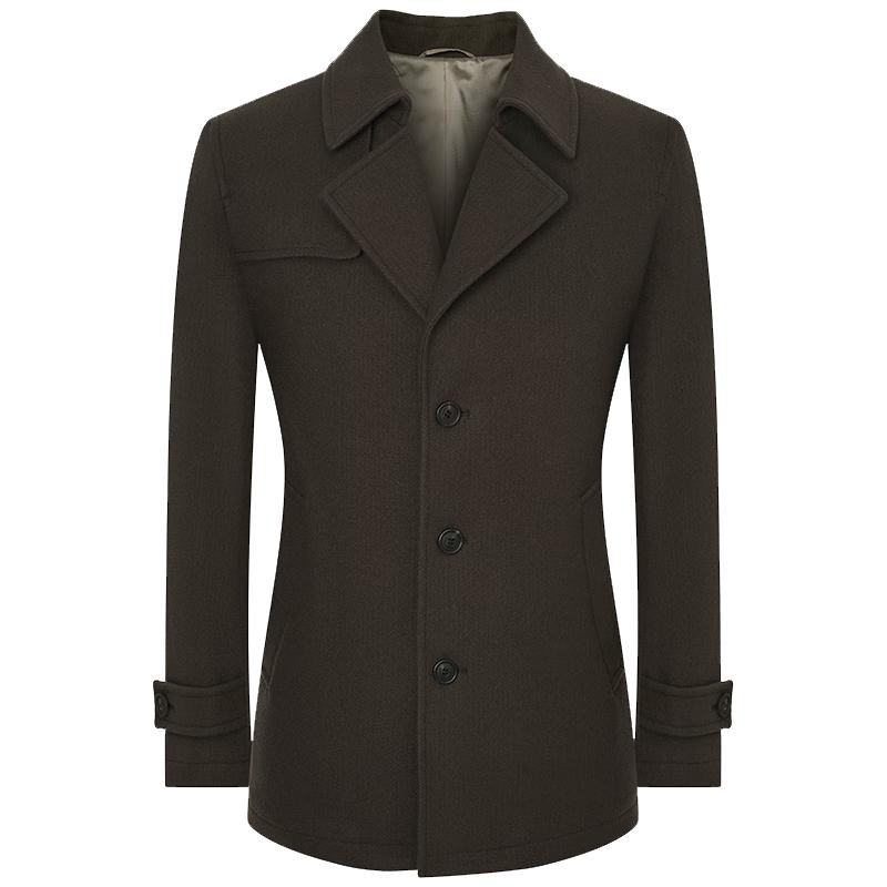 

Мужское короткое двустороннее пальто из чистой шерсти L-48