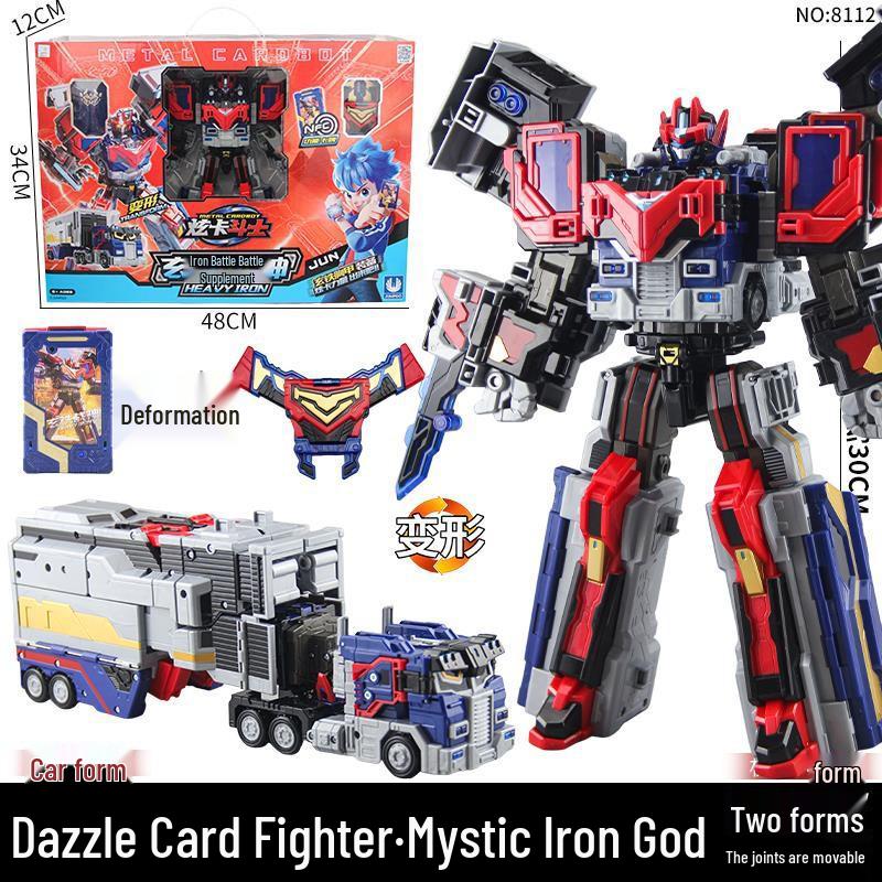 Xuan Card Fighter 2: Blue Lightning Thunder King Flame Dragon Transforming Robot Car Toy