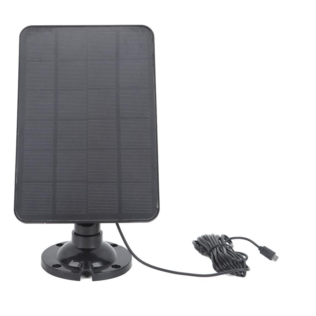 Camera Solar Panel Charger 10W 5V Micro USB Black Solar Charging Panel for Security Camera Cellphone Power Bank