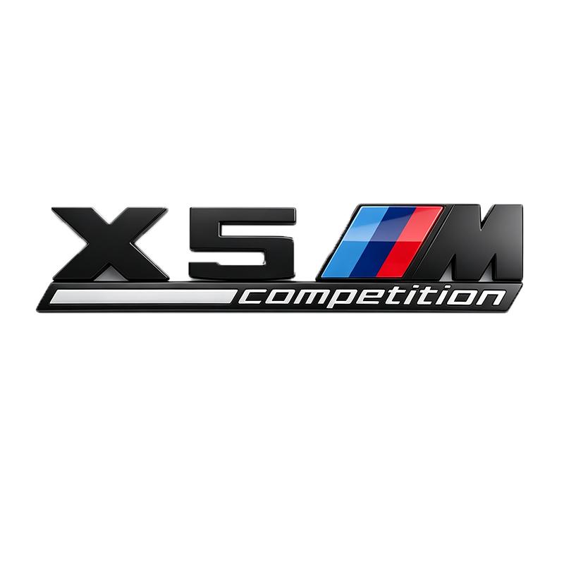 NTSM5 Glossy Black COMPETITION Bar Underlined Emblem For BMW Thunder Edition M1 M2 M3 M4 M5 M6 M7 M8 X3M X4M X5M X6M Car Trunk Sticker