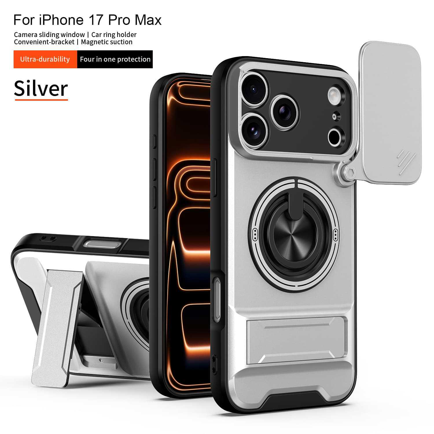 Cross-Border Compatible iPhone 17 Pro Max with Rotating Stand and Case iPhone 13 Pro Max