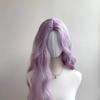 Purple High Quality Long Roll Synthetic Wig Mid-split Bangs Large Wave Curly Hair Long Wig Women's Wig