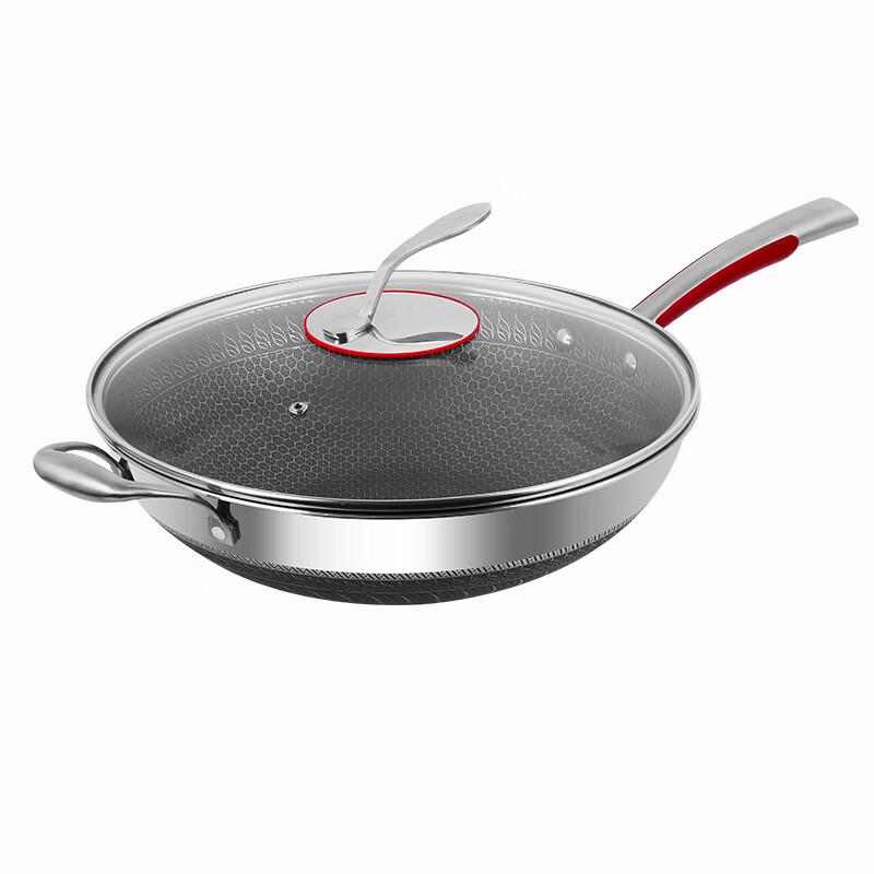 Lilang 316 Stainless Steel Non-stick Induction Wok with Lid