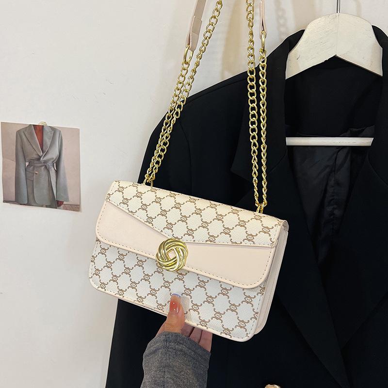 

Европейская и американская модная сумка с принтом старых цветов, женская сумка, универсальная сумка через плечо на цепочке, сумка кроссбоди для женщин