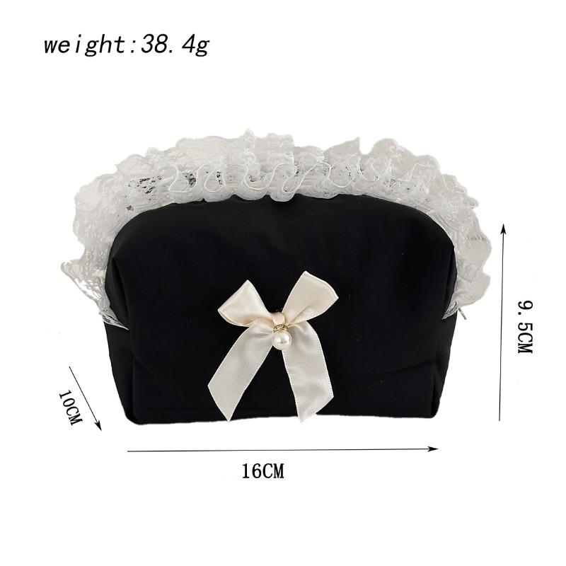New Lace Makeup Bag Butterfly Knot Toiletry Storage Bag for Girls Sanitary Napkin Wash Bag Fresh Sweet Style Cosmetic Case