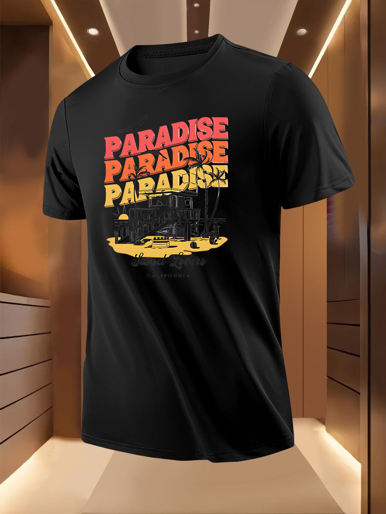 Beach Paradise Graphic Tshirt - Breathable Lightweight Po... S